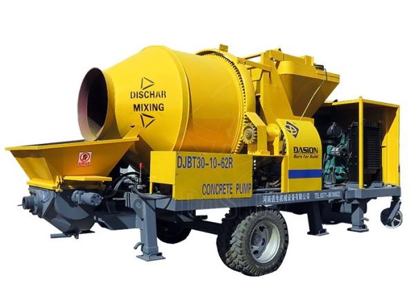 High Pressure Concrete Mixer Pump , Trailer Mounted Hydraulic Cement Concrete Pump