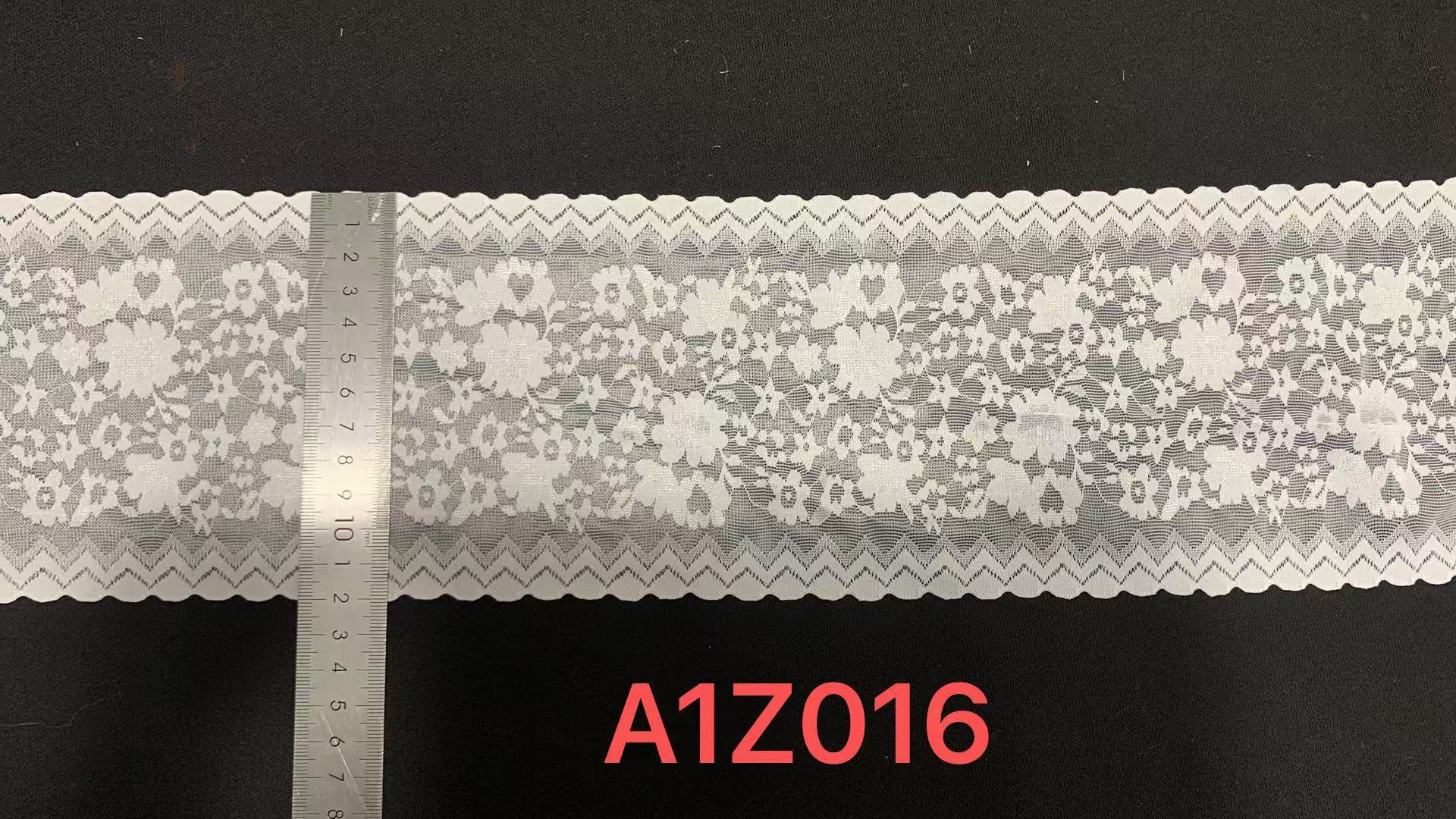 A1Z016 12cm Wide French Lace Floral Stretch Elastic Trim Wave Border for Pajamas and Bags