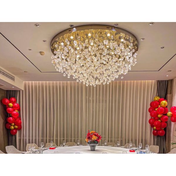 Custom Project Indoor Decoration Hotel Villa Home Shop Ginkgo Leaf Ceramics Pendant Lamp