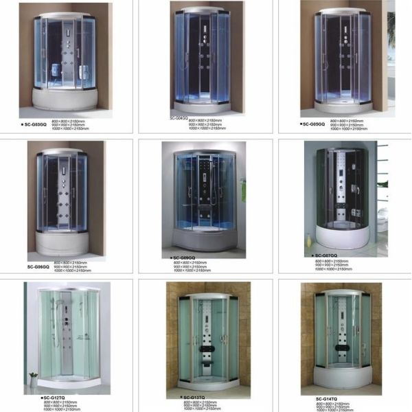 4mm Glass Sliding Door Shower Room Round Stripe White Background