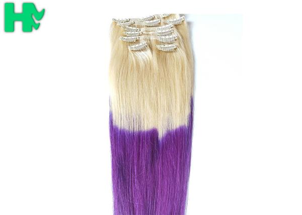 Fashion Womens Synthetic Clip In Hair Extensions Mixed Color Hair Wave