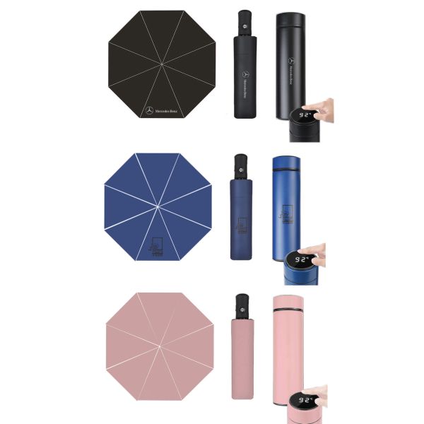 Steel Frame Notebook Thermos Cup and Umbrella Set for Business Advertising Promotions