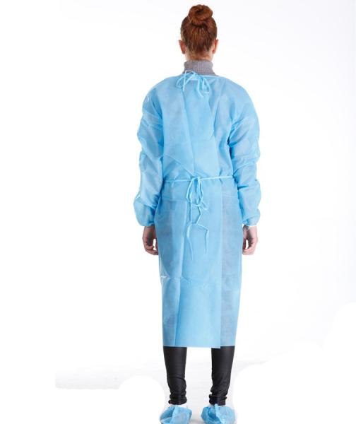 PP Disposable Medical Gowns Anti Alcohol With Eastic / Knitted Cuffs