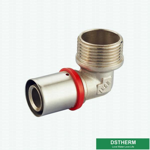 Encaixes de bronze rosqueados homem personalizados da união da imprensa da compressão do cotovelo para a tubulação de alumínio de Pex Pex