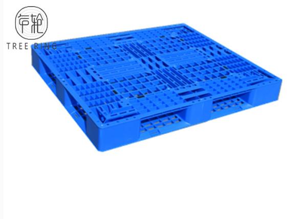 Palettes en plastique de double HDPE réversible de plate-forme empilables avec la barre de 6 renforts