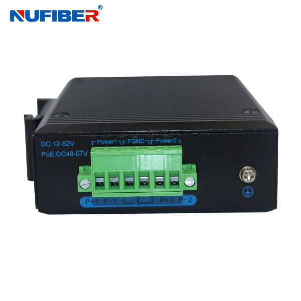 Din Rail Industrial Fiber Switch 10/100/1000M 4 UTP To SFP Slot 24V Unmanaged Industrial Switch