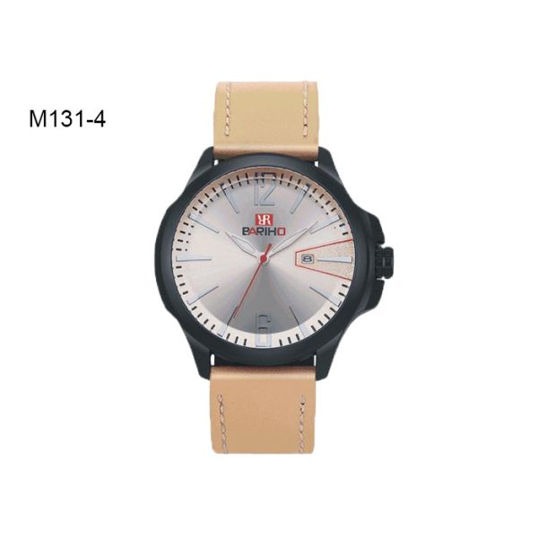 BARIHO Men's Quartz Watch Leather Band Timepiece Water Proof M131