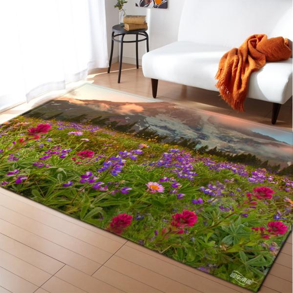 Non Skid 3D Printed Rugs 100*120cm Living Spaces Area Rugs