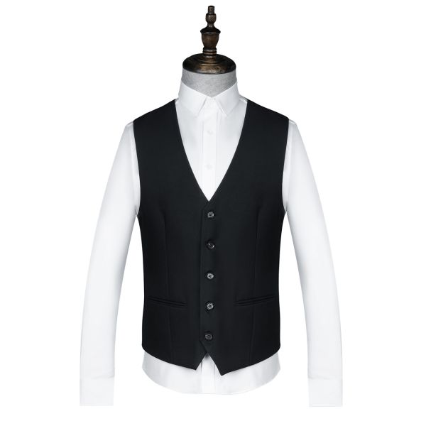 Custom Waistcoat Men Formal Suit Vest Polyester Solid Chalecos Hombre Casual Flax Vest