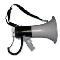 Megafone de endereço público 20 W Megafone portátil com gravador 6 V bateria de chumbo-ácido