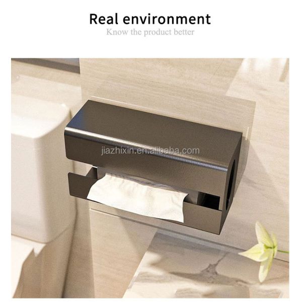 Hot Sales Metal Kitchen Holder Rectangular Napkin Dispenser Box Bathroom Wall Mount Toilet Paper Magnetic Tissue Storage Shelf