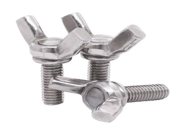 18-8 Stainless Steel Plain Round Wing Butterfly Wing Machine Screw With Hex Nut DIN316
