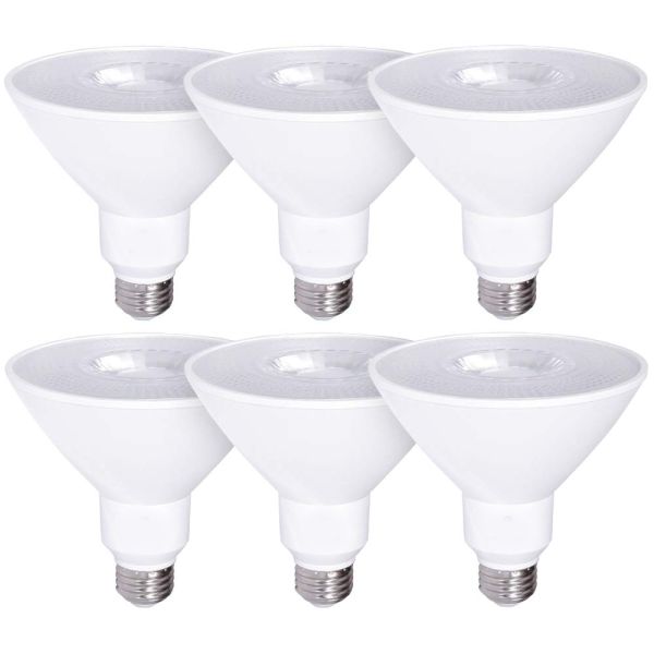 Power 6 Count Cold White E26 5000K LED Floodlight Spotlight Bulb for Outdoor Lighting