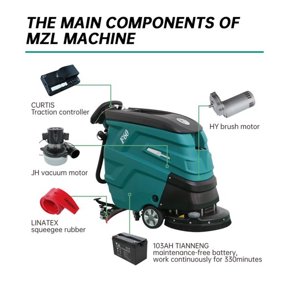 ODM 21 Inch Push Walk Behind Floor Scrubber Machine 400W