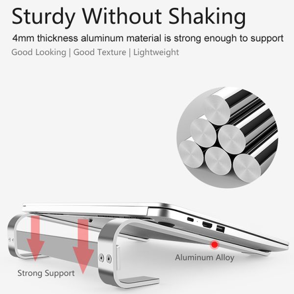 Thickened Aluminium Alloy Laptop Stand Universal Laptop Holder for 10-18in Laptops Hollow Design Stable Triangle Design