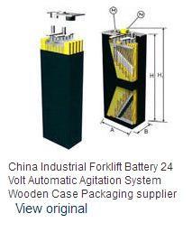 Industrial Forklift Battery 24 Volt Automatic Agitation System Wooden Case Packaging