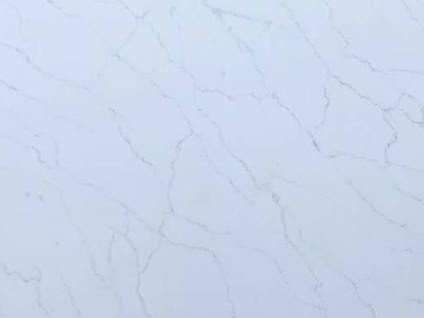 Light Grey Vein Calacatta Quartz Countertops Acid Resistant Polished Finished
