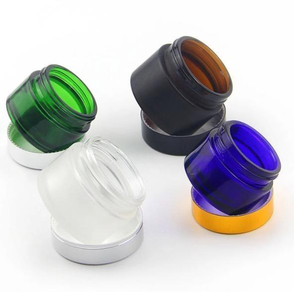 Jarros de vidro de creme de gelo de âmbar transparente para cosméticos 30g 1oz