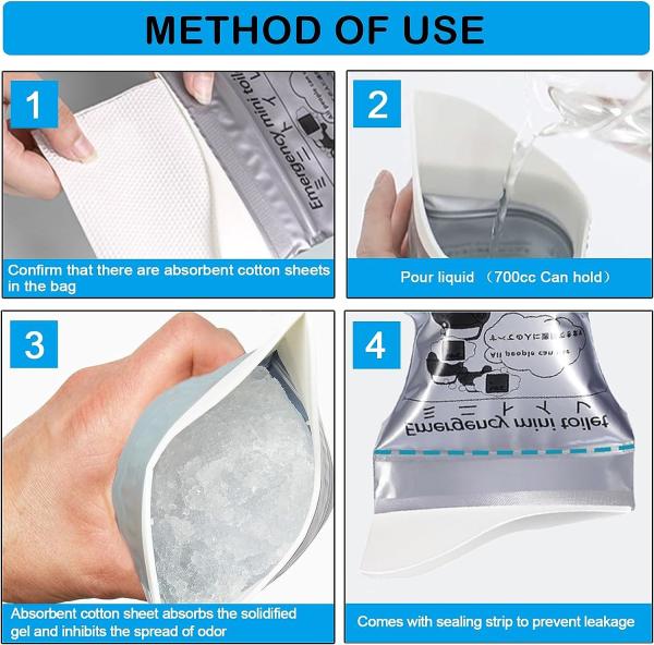 Disposable Urinal Bag, 12/24 Pcs 800ML Emergency Urine Bag, Unisex Urinal Bag, Portable Camping Pee Bag, Travel Urine