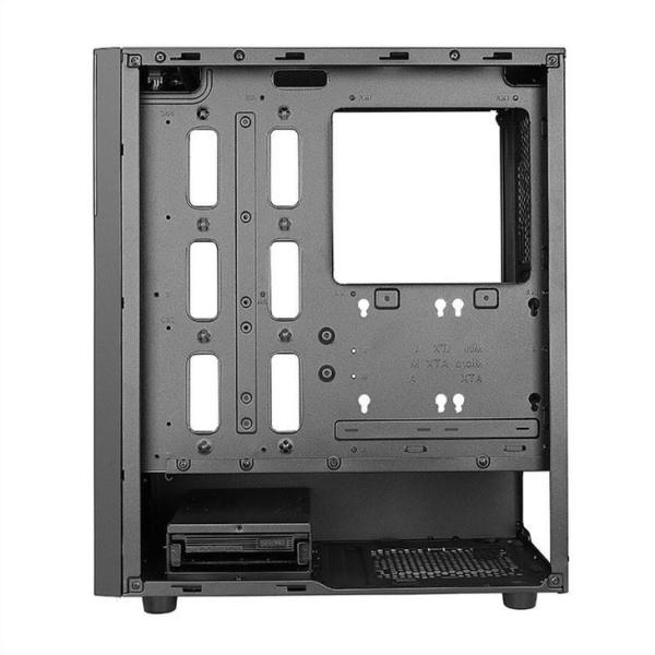 ETEK Stylish Computer Case Symmetrical ARGB LED Strip Tempered Glass Side Panel Top I/O Panel with Magnetic Dust Net
