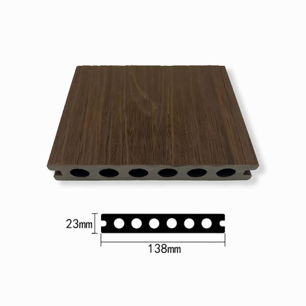138x23mm WPC Outdoor Decking 3D Embossed Co Extrusion Waterproof Exterior Flooring Patio Garden