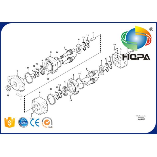 VOE14536209 14536209 Hydraulic Gear Pump Seal Kit For Excavator Volvo EC360B