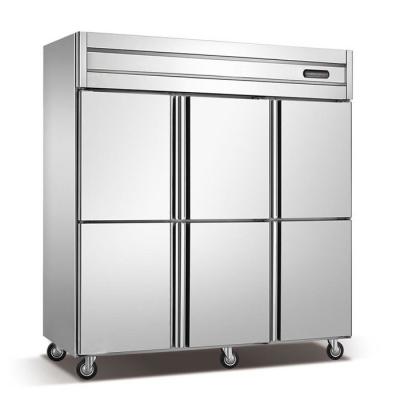 congelador de refrigerador de aço inoxidável comercial da porta 880W 6