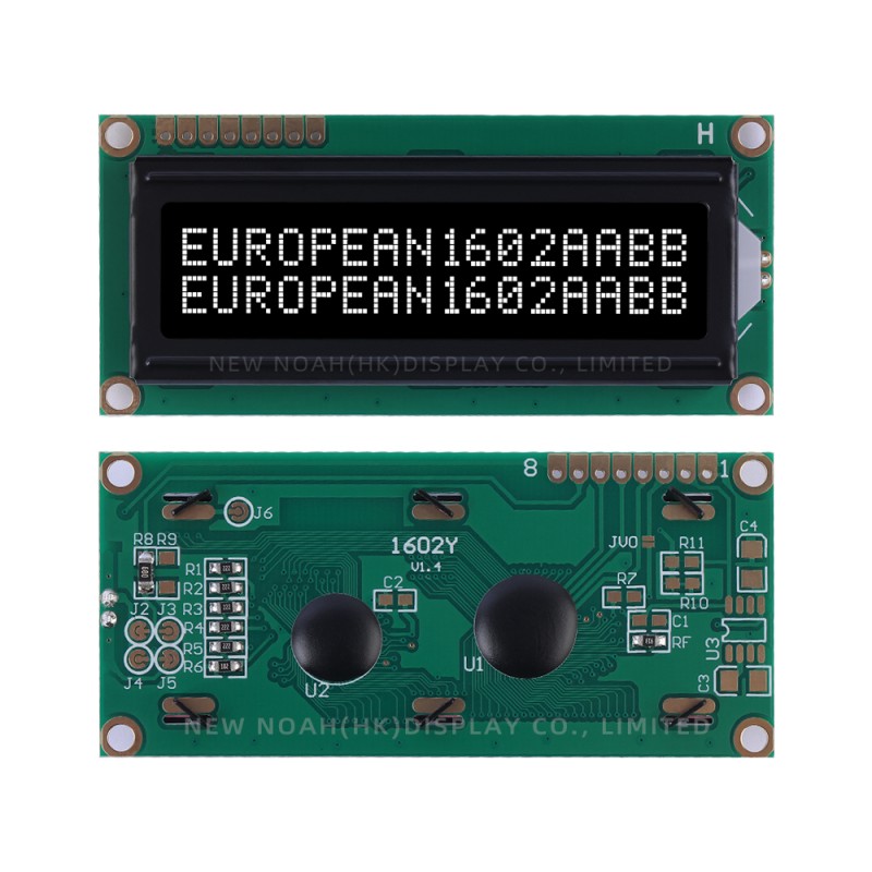 European BTN Black Film 1602Y Serial Port LCD Module Multiple Word Libraries AIP31068 Character Screen