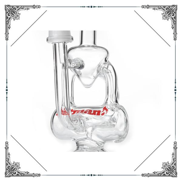 Glass Recycler Double Showerhead Percolators Smoking Bongs With Hitman Logo