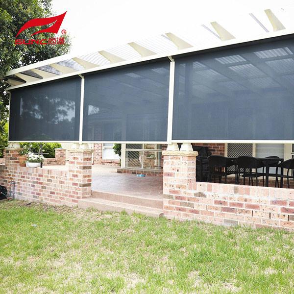 Sistema de proteção solar exterior à prova de insetos e rolos de motor zip track persianas exteriores