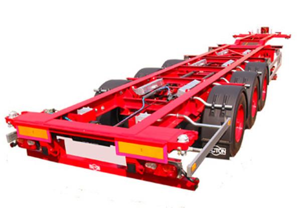 Carbon Steel Flatbed Lowboy Trailers , Large Flatbed Trailer With Color Optional