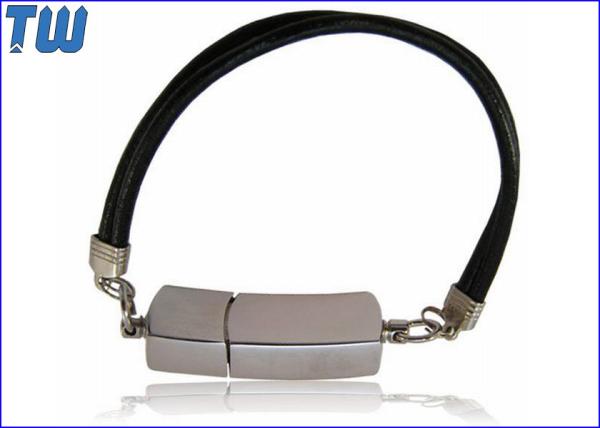 Wristband Design 8GB Thumb Drive PU Leather Rectangle Type Pen Drive