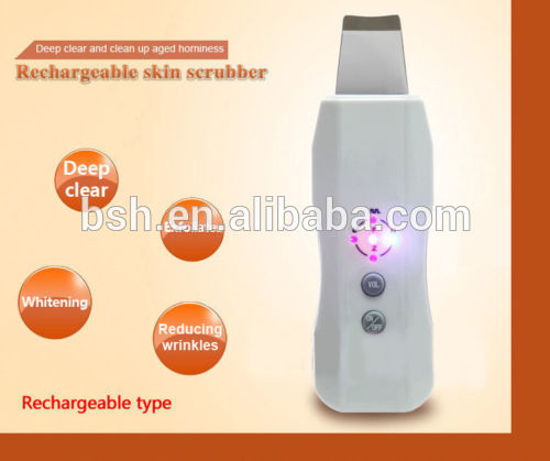 Portable Rechargeable 2in1 Ultrasonic Facial Skin Scrubber Anti-aging Lift