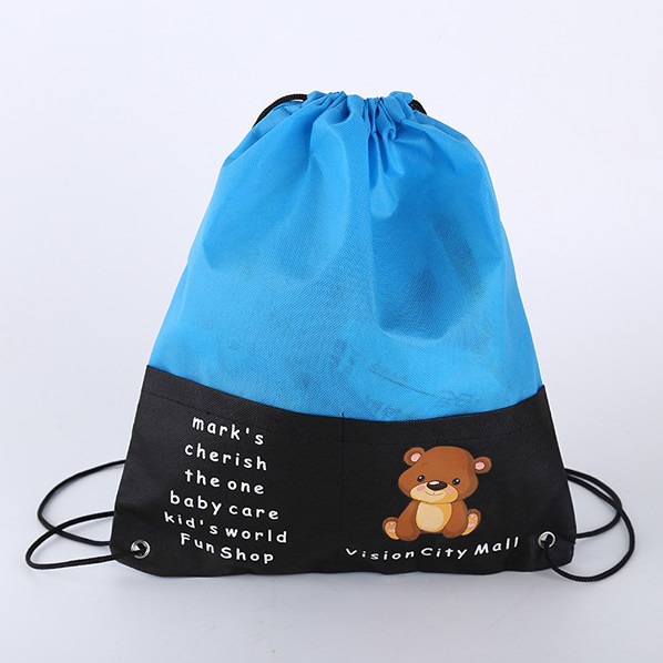 Eco-friendly string grocery Sports non woven Drawstring Bag Organic Grocery Shopping String Sport Bag Printed