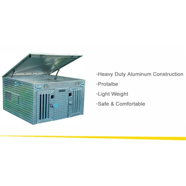 Коробка собаки плиты диаманта алюминиевая двойная с отсеком хранения