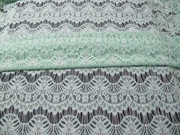Nice Scalloped Trimming Cotton Nylon Lace Fabric Rayon For Wedding Dress SYD-0011