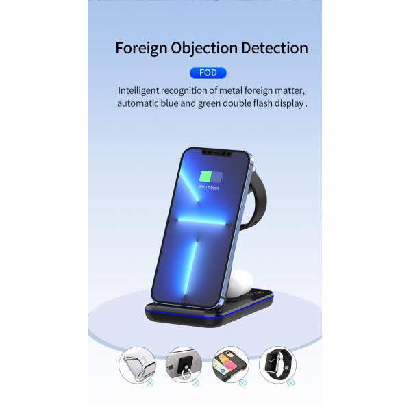 Customized Logo 15w Wireless Charging Stand , Magnetic Qi Charging Dock