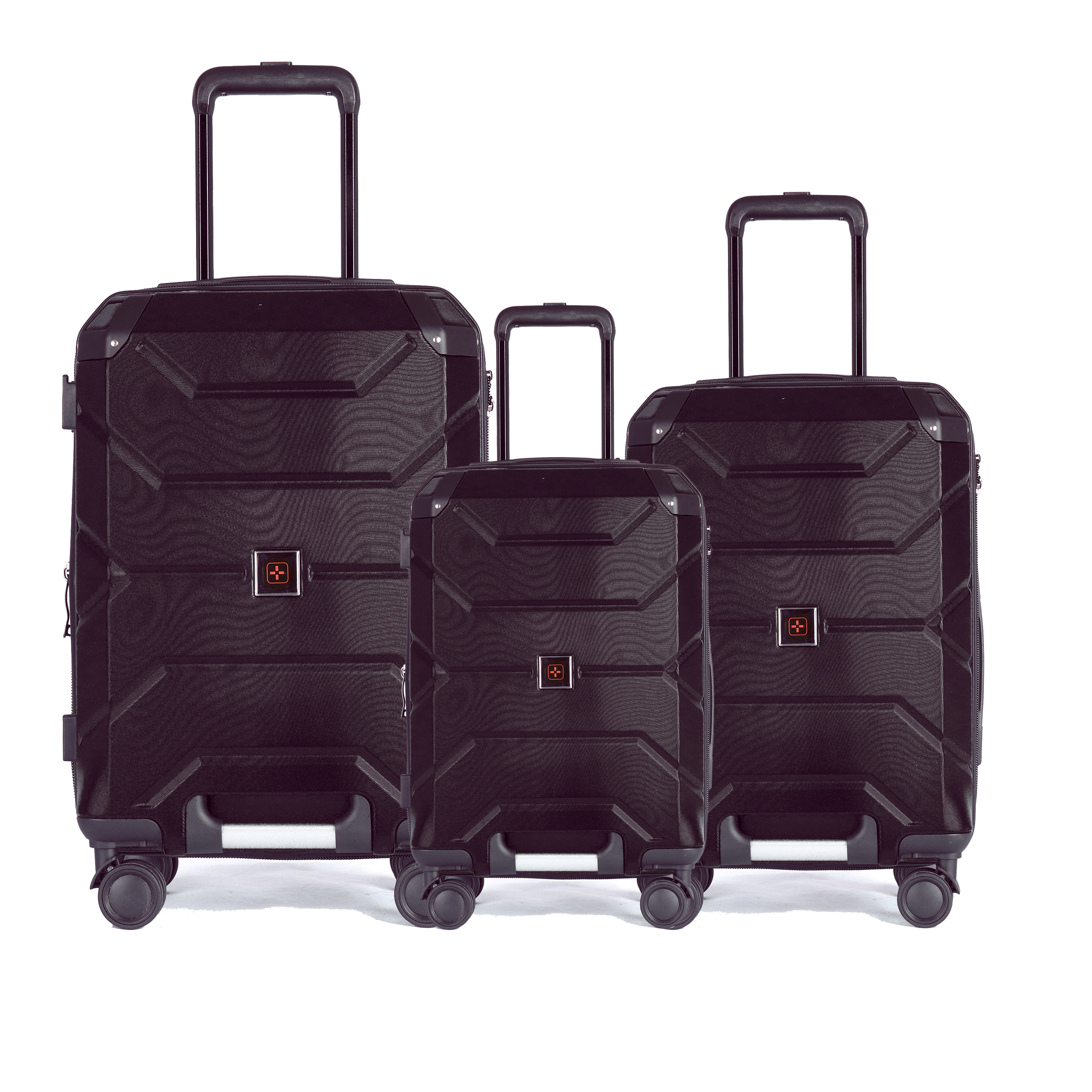 20 24 28 Inch Double-Layer Explosion-Proof Zipper Trolley Luggage Set Outdoor Suitable with Hook Bottom Handle Mainly Made PP PC