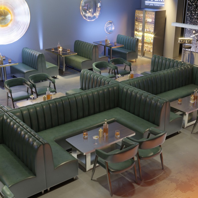 Custom Design Modern Cafe Bench Seating Fast Food Restaurant Table and Chairs Coffee Shop Sofa