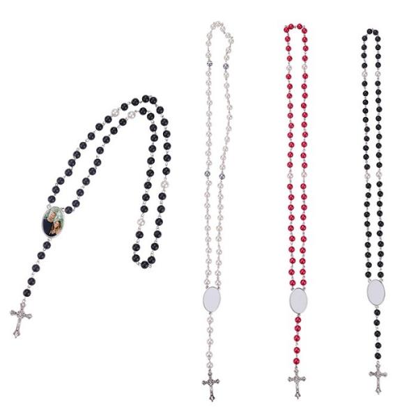 DIY Photo Insert Sublimation Rosary Beads Necklace Custom Rosary Necklace
