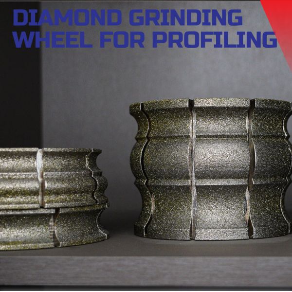 Vacuum Brazed Stone Edge Diamond Bore Profile Grinding Wheel 64-134mm Metal Powder