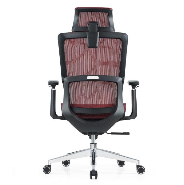 Red Full Mesh Furniture Lumbar Support Massage Modern Wholesale Armrest Comfort Fabric Ergonomic Office Chair