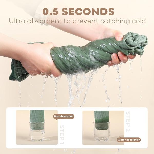 100% Cotton Hooded Baby Towels 2-Pack - 32x32 Inches, Darkgreen & Leaf