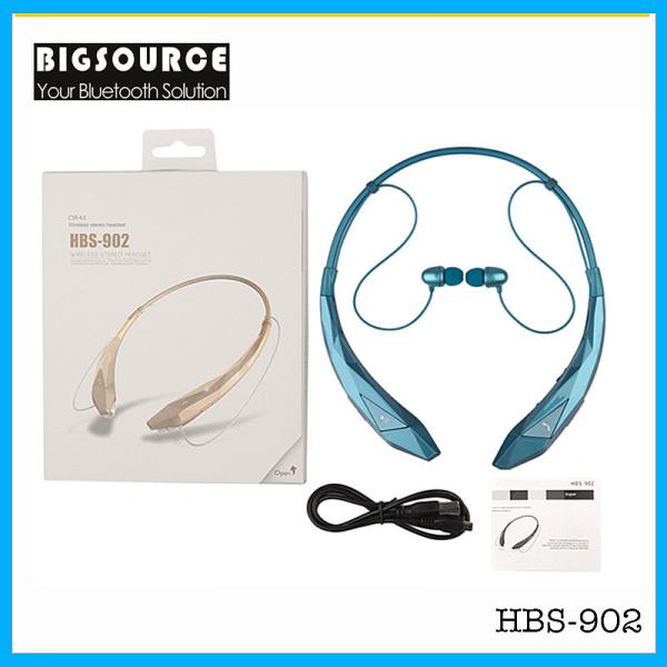 New HBS-902 Stereo Bluetooth headphone With mic Unique wireless sports neckband Headset