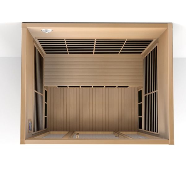 Red Cedar 3 Person Sauna Indoor Traditional Sauna with Led Physiotherapy Light