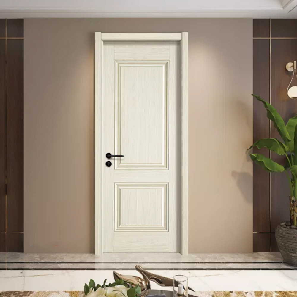 Customizable Wooden Wood Double Doors Solid Interior Veneer Room Modern Panel  Door for Office Philippines Price with Smart Lock
