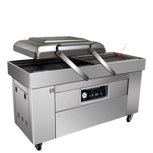 Double Chamber Meat Rice Snack Fish Food Sealer Bag Gas Flush Vacuum Packing Machine