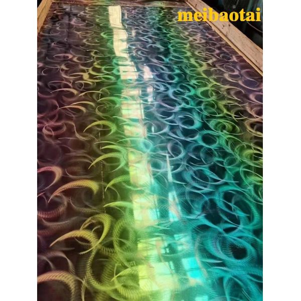 Украшение лобби клубного отеля Hall офиса листа нержавеющей стали радуги картины лазера