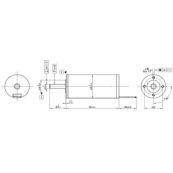 30 mm moteur BLDC sans cœur 448.9W 162.6N.m 26349RPM 24V 48V