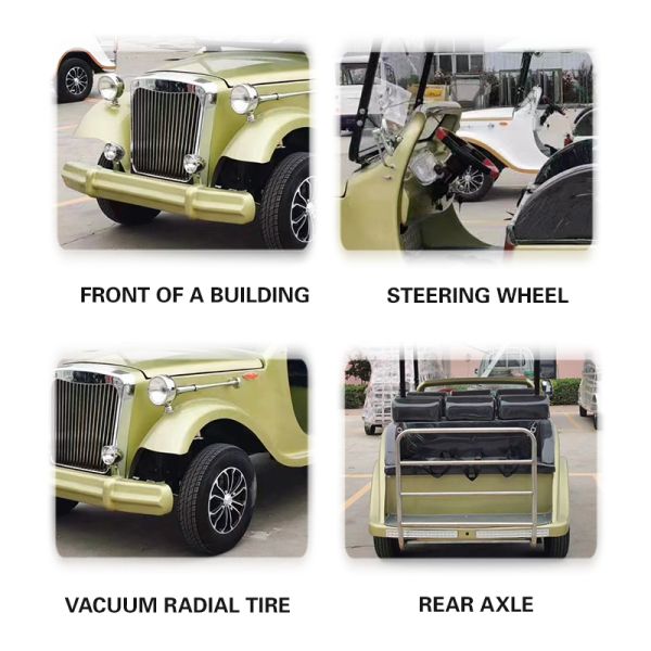 Maximum Speed ≤30Km/h Electric Vintage Golf Cart with Retro Style and Li-ion Battery